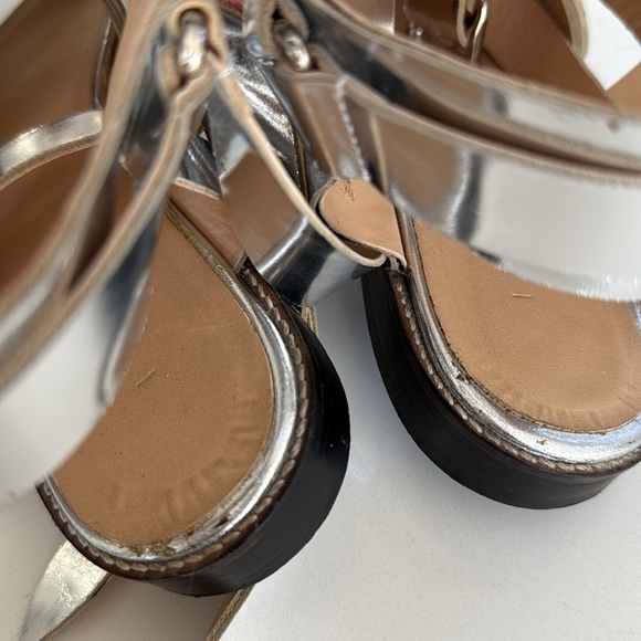 IRO Xoey Flat Sandals Mirrored Silver with Buckles Womens size 39/ 9 - Picture 13 of 16